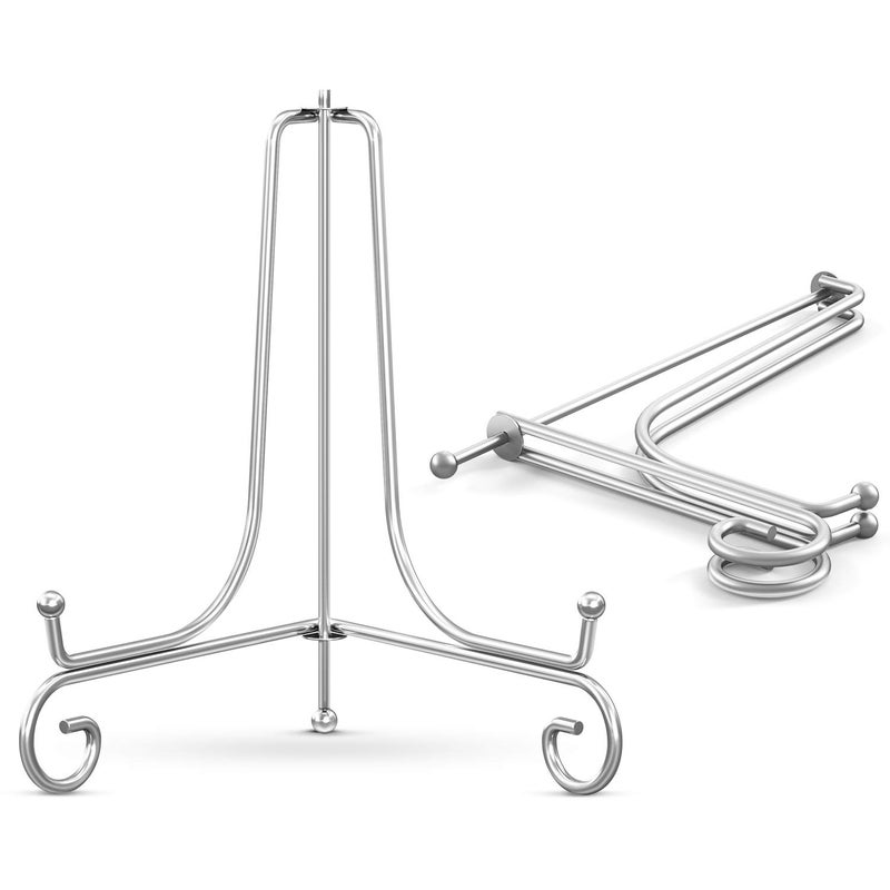 TRLife TR-LIFE Plate Stands for Display - 4 Inch Plate Holder Display Stand + Metal Easel Stand for Picture Frame, Decorative Plates, Photo, Book, Collectibles (2 Pack) - Image 1